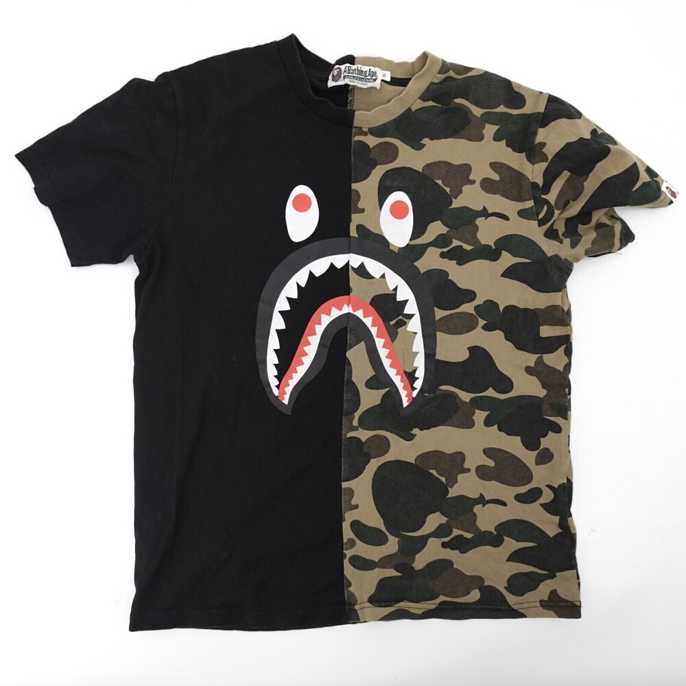 A Bathing Ape Shirt Adult Extra Large BAPE Camouflage T-Shirt Shark Designer WGM